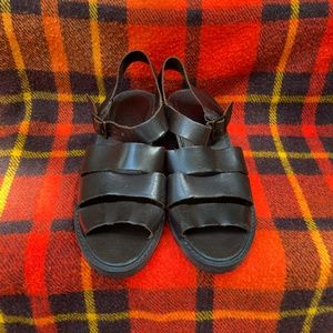 Vintage Leather Block Heel Sandals